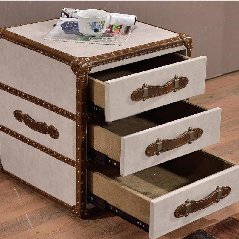 B13 Aviator Bedside Table, PU Leather