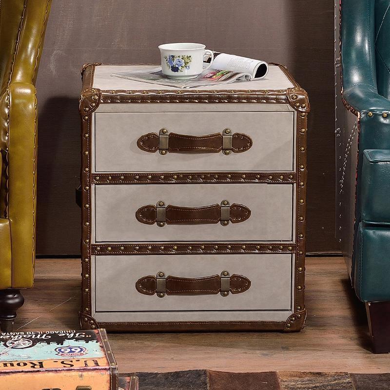 B13 Aviator Bedside Table, PU Leather