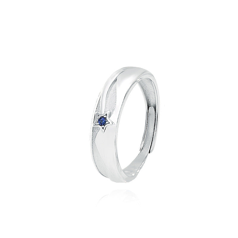 Liming Original S925 Sterling Silver Couple Ring A Pair Of Korean Ins Style Simple Valentines Day Opening Ring Gift