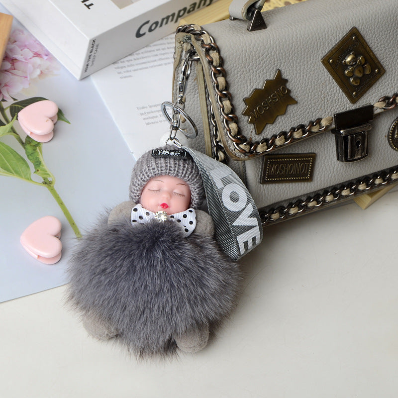 Cute Sleeping Doll Plush Doll Keychain Pendant Backpack