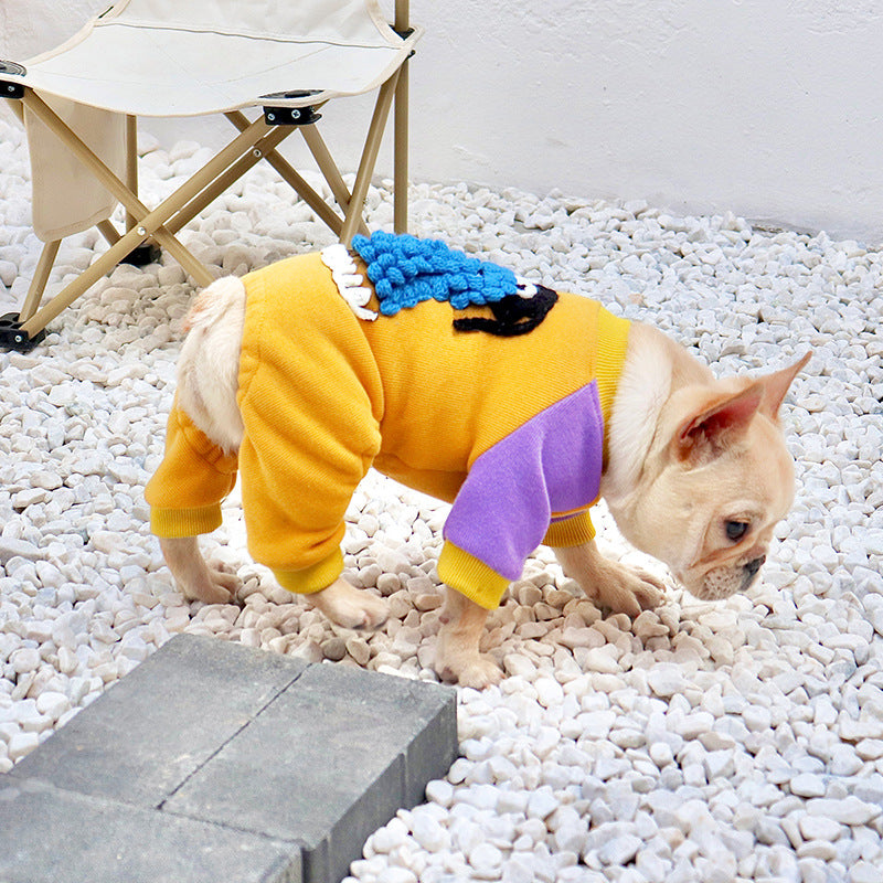 Small Dog Fadoubago Clothes Plush And Thickened Pet Four-legged Clothes To Keep Warm In Winter