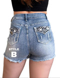Generation AliExpress Amazon Cross-border New Arrival Men's Shorts Embroidered Details Frayed Retro Style