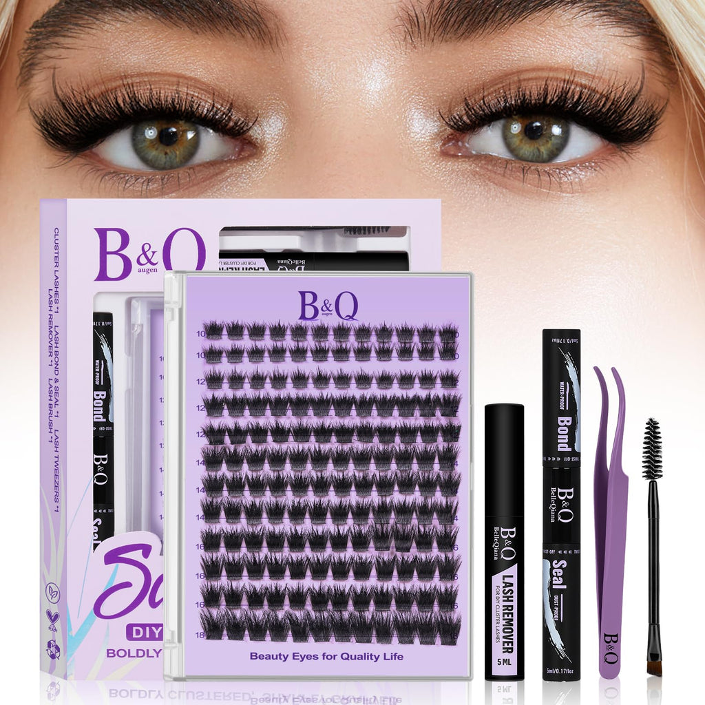 B&Qaugen Manga Lash Clusters Kit SalonSpike 03 – DIY Lash Extensions, 144pcs (10–18mm)