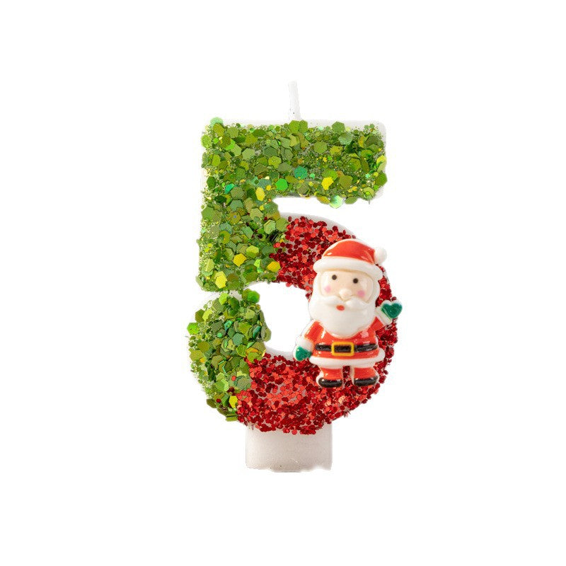Santa Claus Digital Candle 0-9 Handmade Diy Decoration