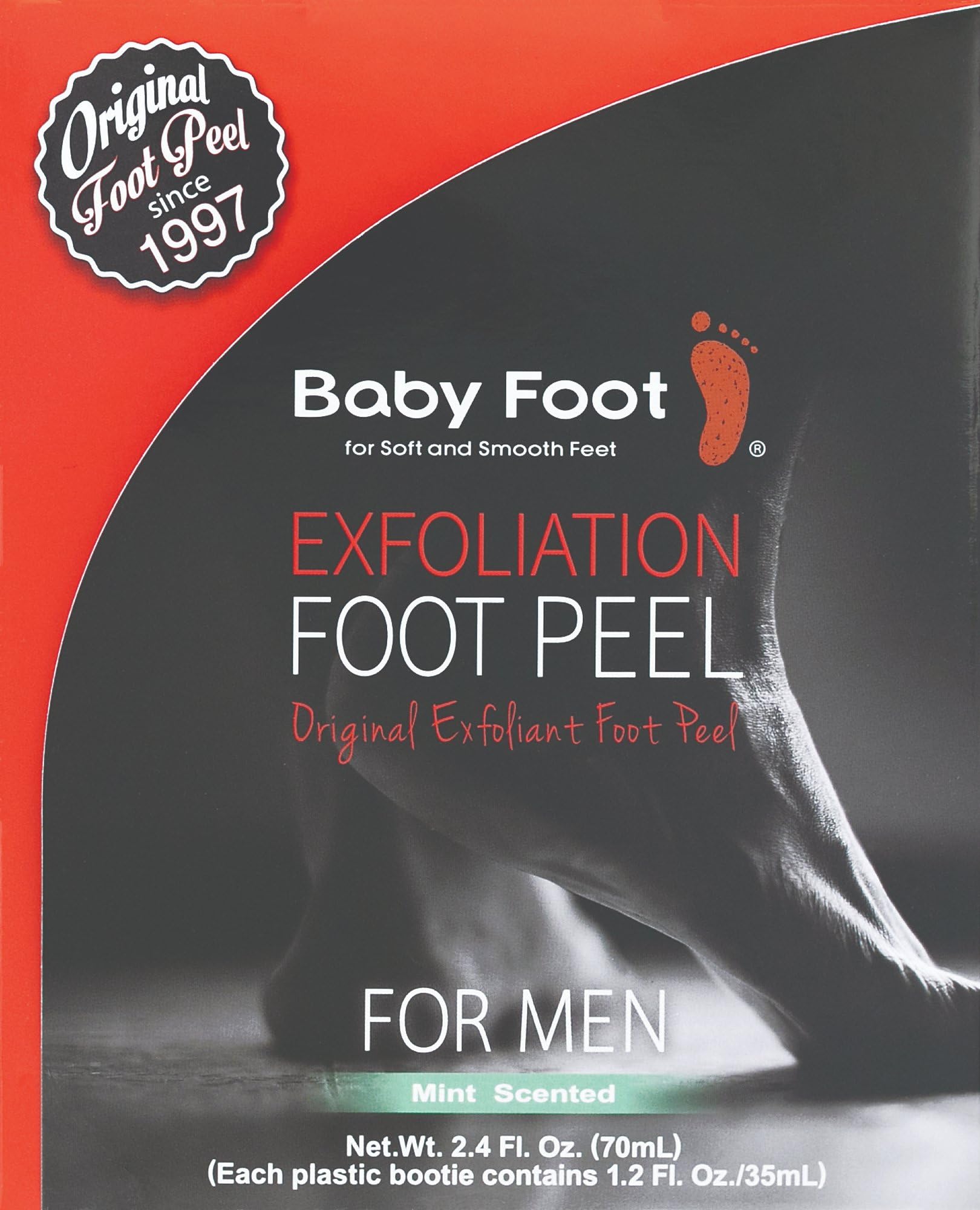 Baby Foot Original Foot Peel for Men – Spa‑At‑Home Foot Mask (Mint) 2.7 oz