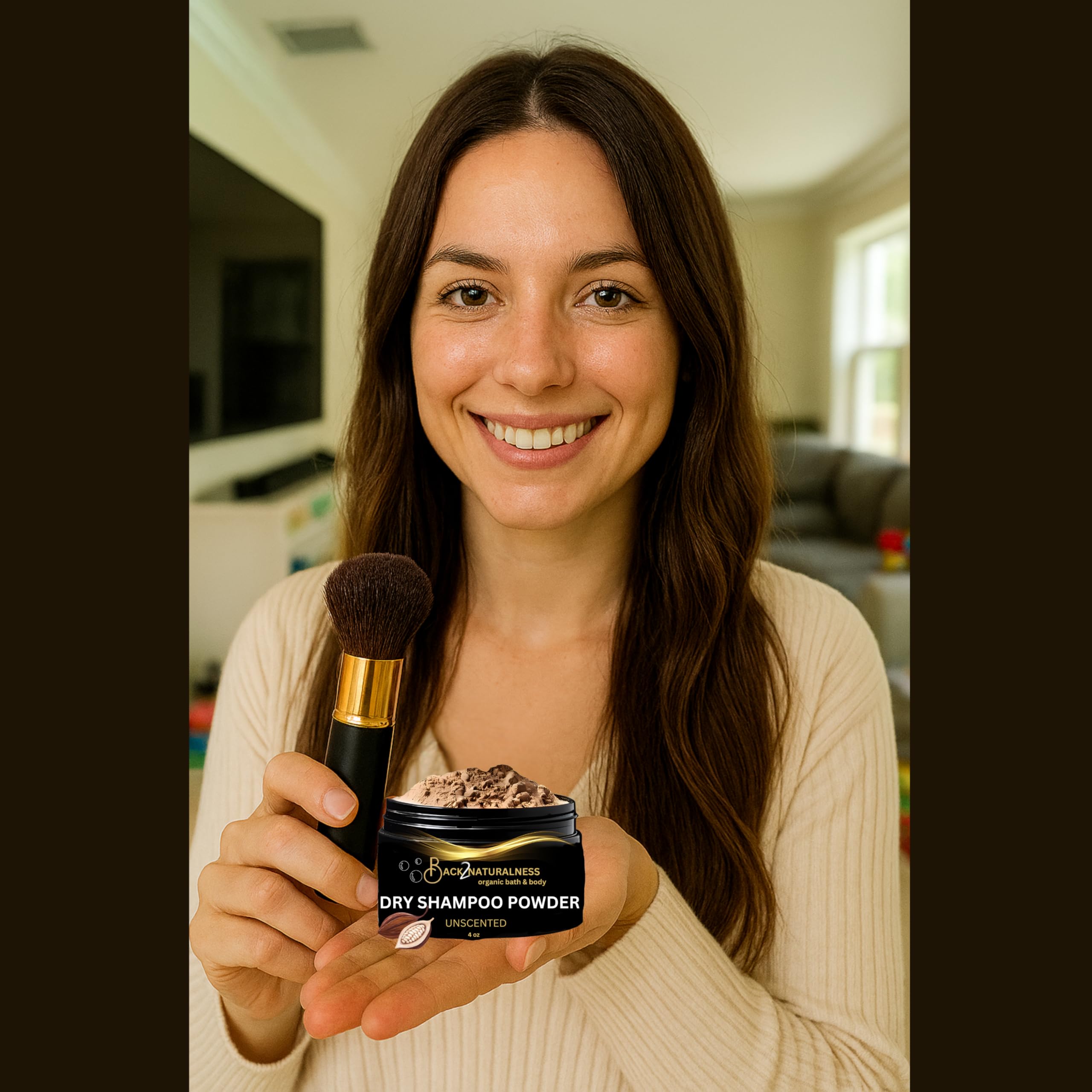 Back2Naturalness 100% Natural Dry Shampoo for Dark Hair & Brunettes – Unscented