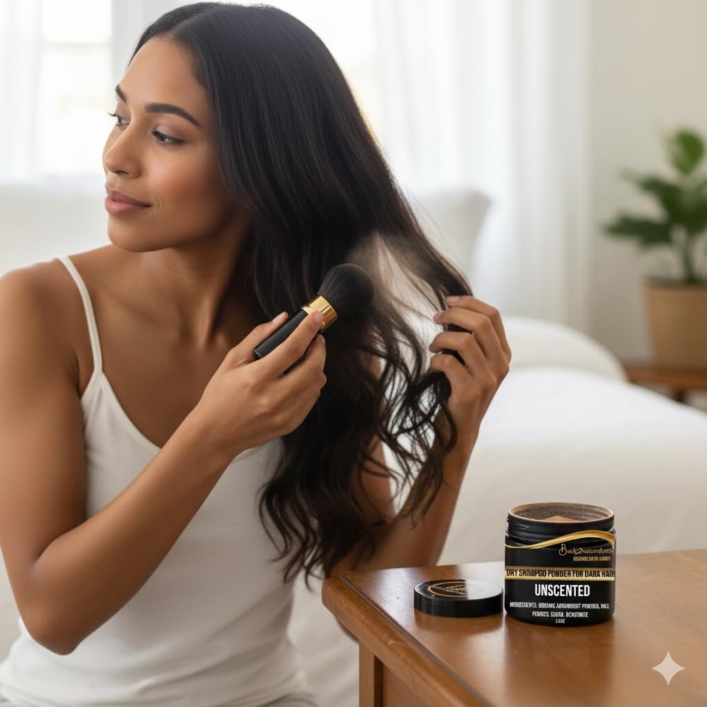 Back2Naturalness 100% Natural Dry Shampoo for Dark Hair & Brunettes – Unscented