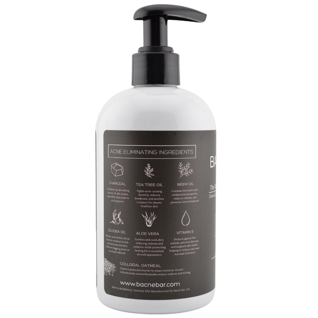 Bacne Bar Bacne Wash – All-Natural Back Acne Cleanser with Charcoal, Tea Tree & Jojoba