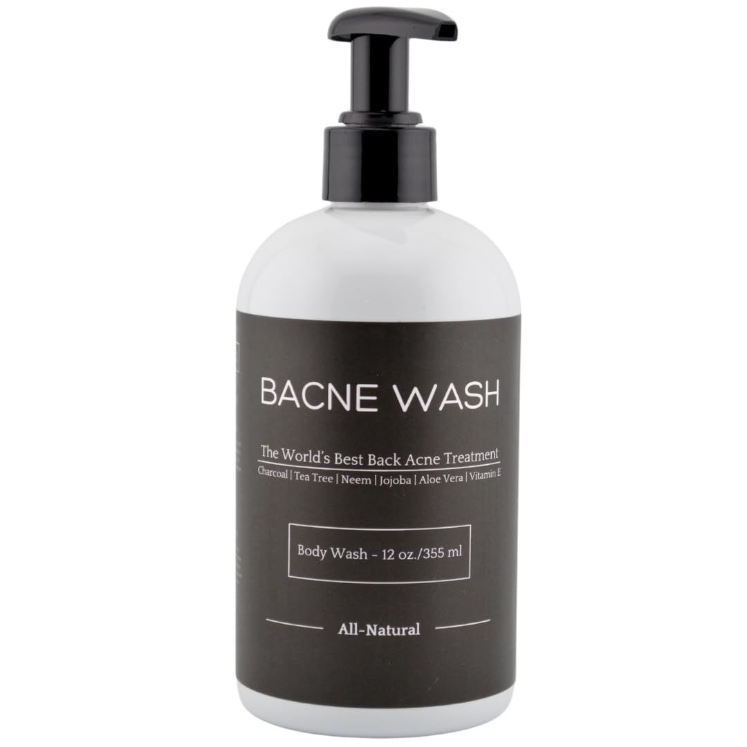 Bacne Bar Bacne Wash – All-Natural Back Acne Cleanser with Charcoal, Tea Tree & Jojoba