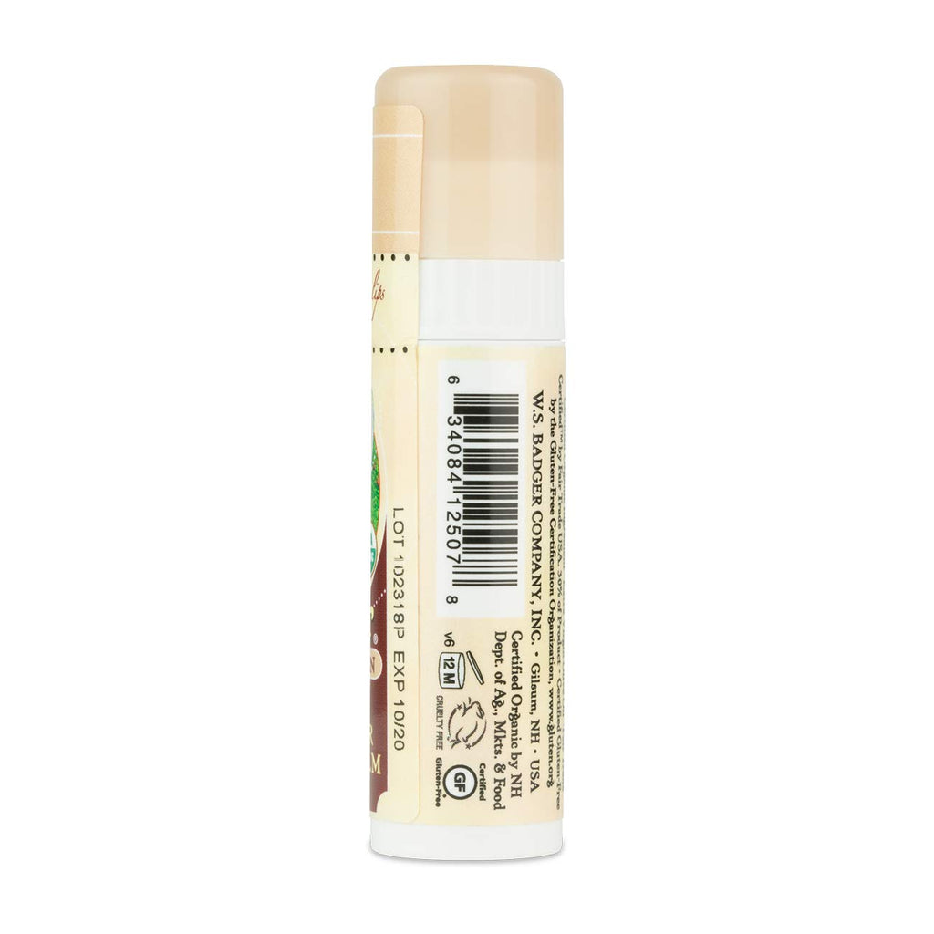 Badger Cocoa Butter Lip Balm – Creamy Cocoa, Organic, Fair Trade, 0.25 oz