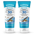 Badger Mineral Sunscreen Cream SPF 30 – 98% Organic, Reef Safe, Travel Size 2-Pack