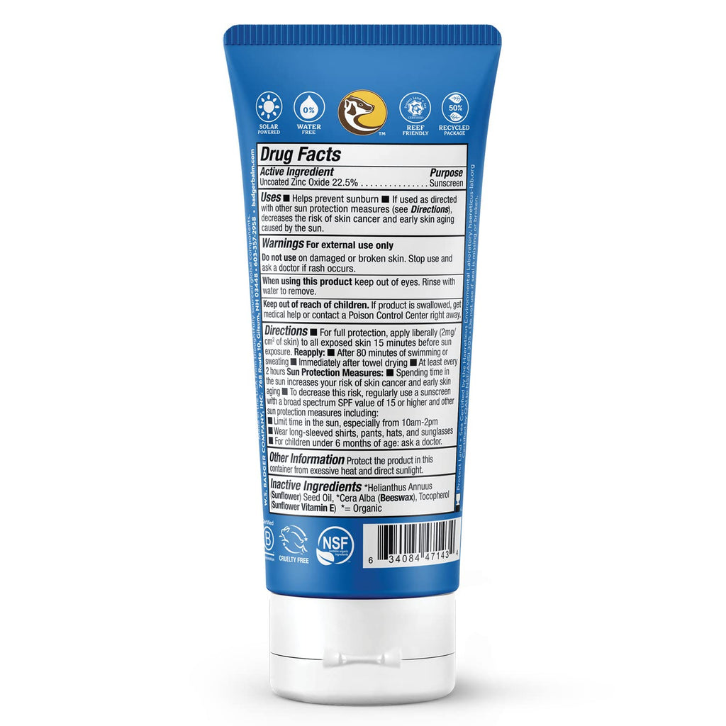 Badger Reef Safe Sport Mineral Sunscreen SPF 40 – Unscented, 2-Pack, 98% Organic, Reef-Approved for Hawaii & Mexico