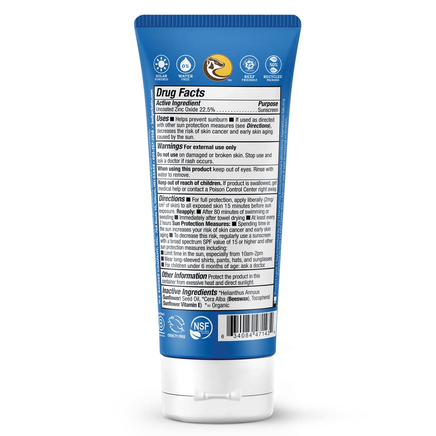 Badger Reef Safe Sport Mineral Sunscreen SPF 40 – Unscented, 2-Pack, 98% Organic, Reef-Approved for Hawaii & Mexico