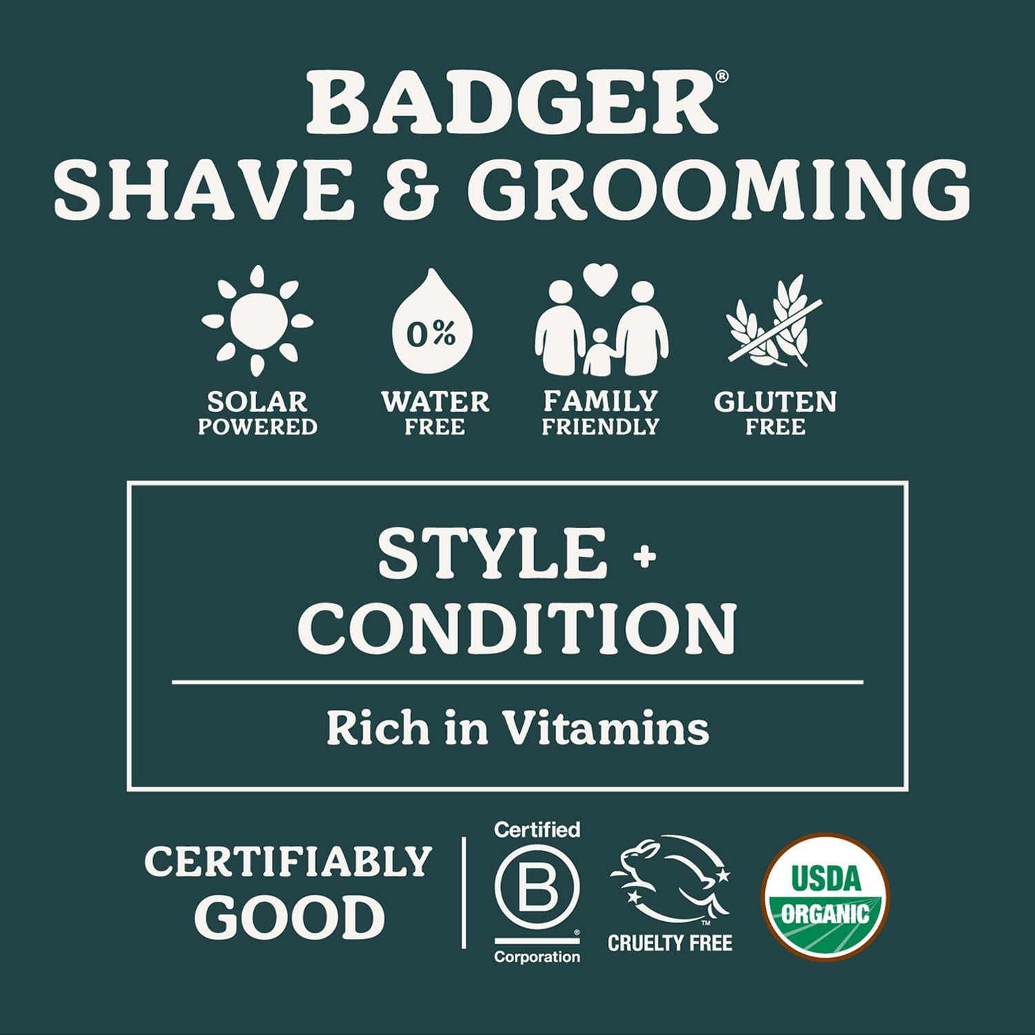 Badger Hair Pomade for Men — Organic, Medium Hold, 2 oz Tin (2-Pack)
