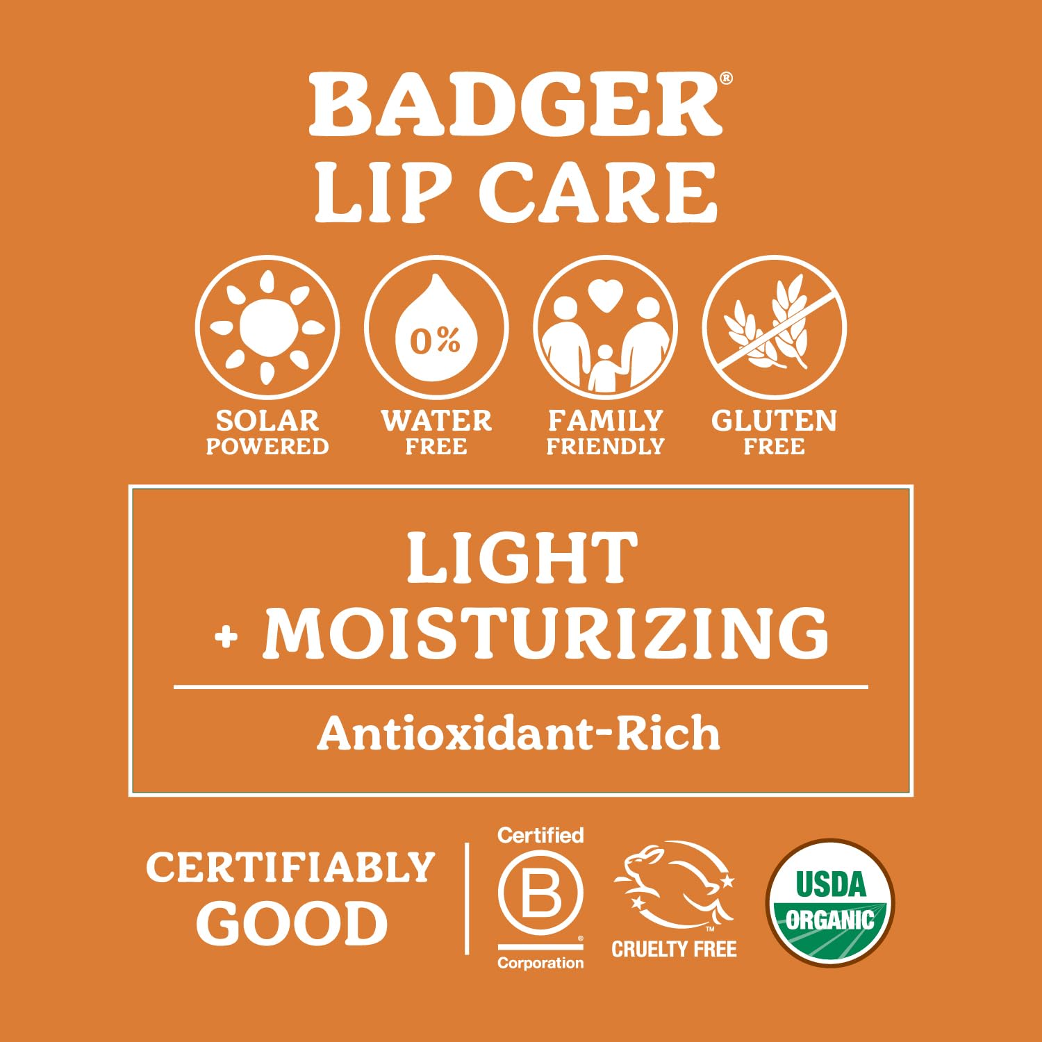 Badger Unscented Classic Lip Balm – 100% Organic, Sensitive Lips, Long Lasting Moisturizer (4 Pack)