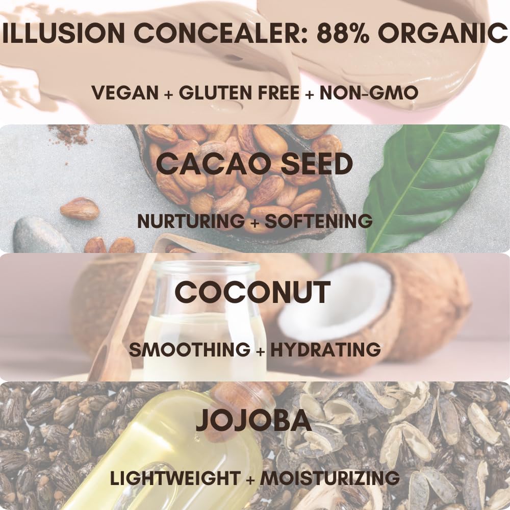 BaeBlu Organic Concealer – Full Coverage, 100% Natural, Made in USA