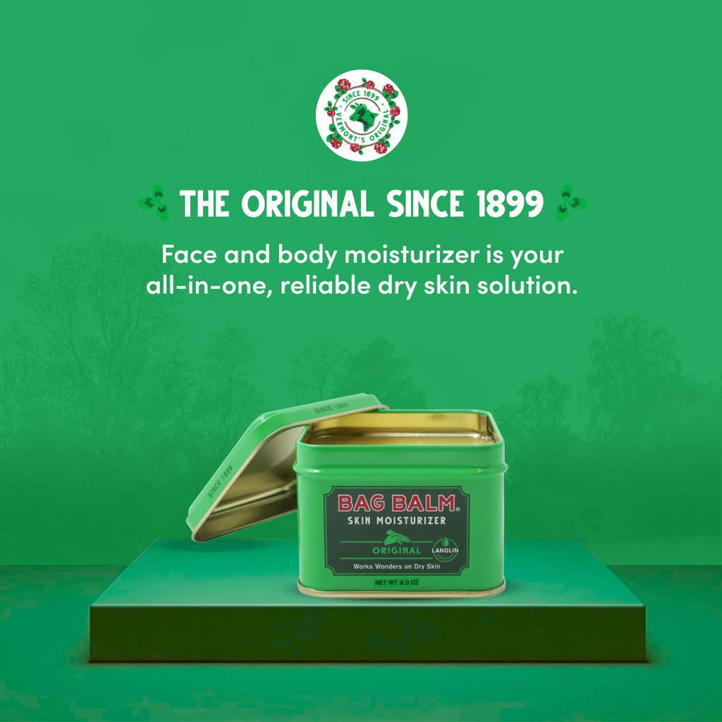 Bag Balm Vermont Original Hand Moisturizer 8oz Tin 3 Pack Fragrance-Free