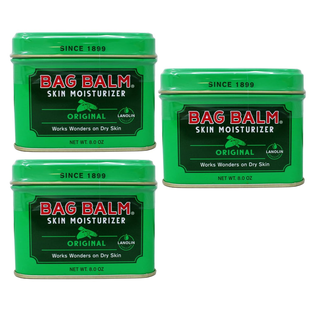 Bag Balm Vermont Original Hand Moisturizer 8oz Tin 3 Pack Fragrance-Free