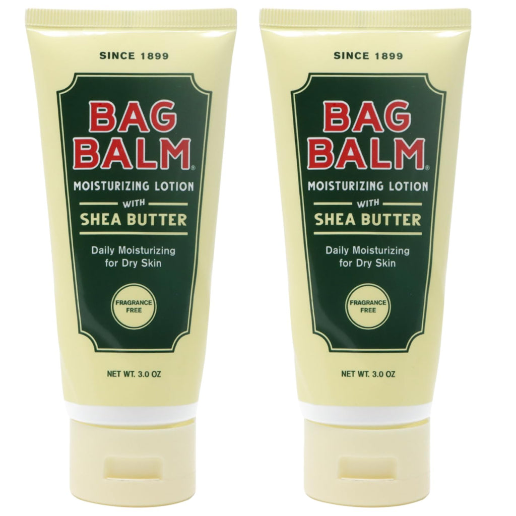 Bag Balm Vermont's Original Hand & Body Dry Skin Lotion with Shea Butter & Jojoba — Fragrance-Free, Non-Greasy, 3oz Tube (2 Pack)