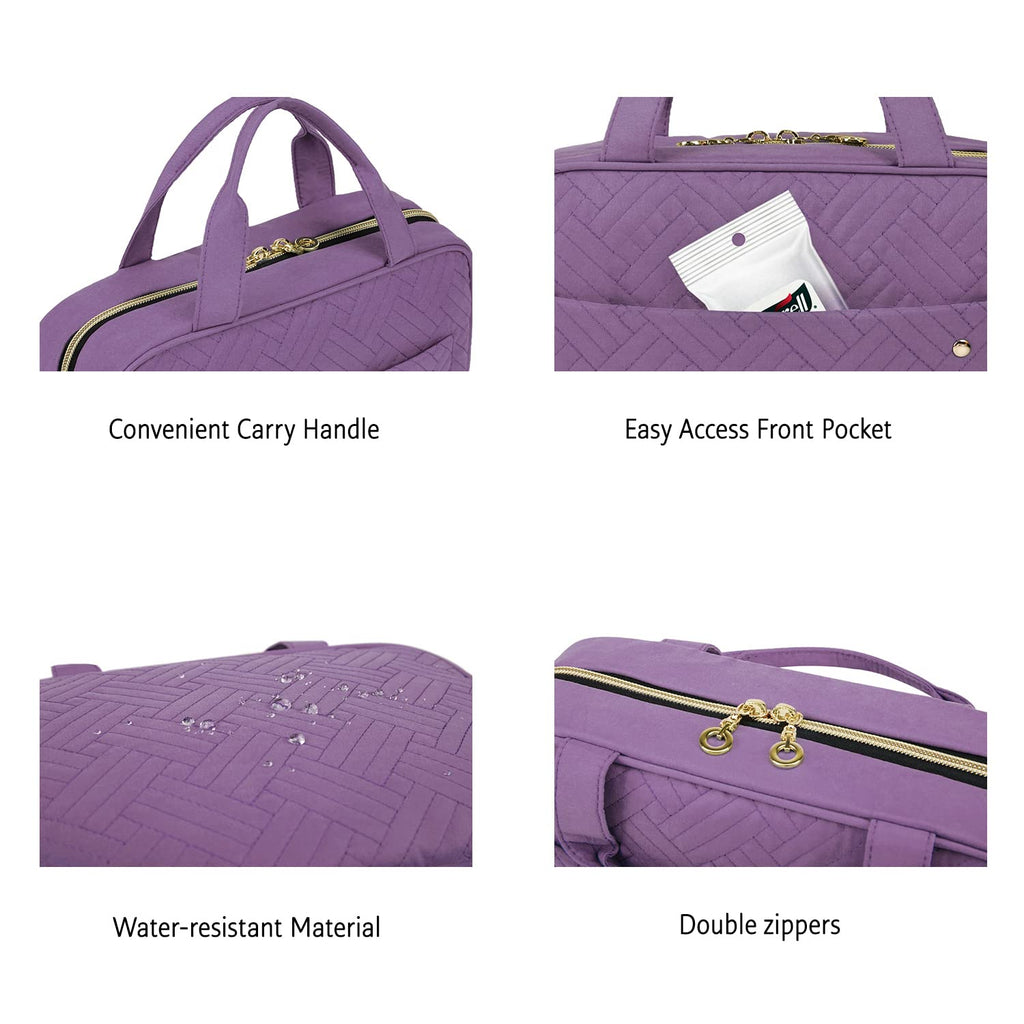 BAGSMART Toiletry Bag – Medium Purple Travel Organizer with Hanging Hook