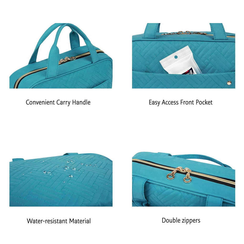 BAGSMART Toiletry Bag with Hanging Hook – Water-Resistant Travel Organizer (Teal)