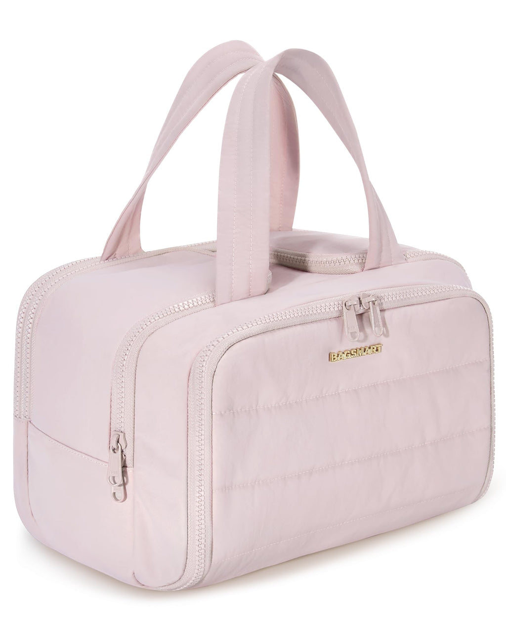 BAGSMART Travel Toiletry Bag for Women - Crush Puffy Pink, Large Capacity Cosmetic Organizer