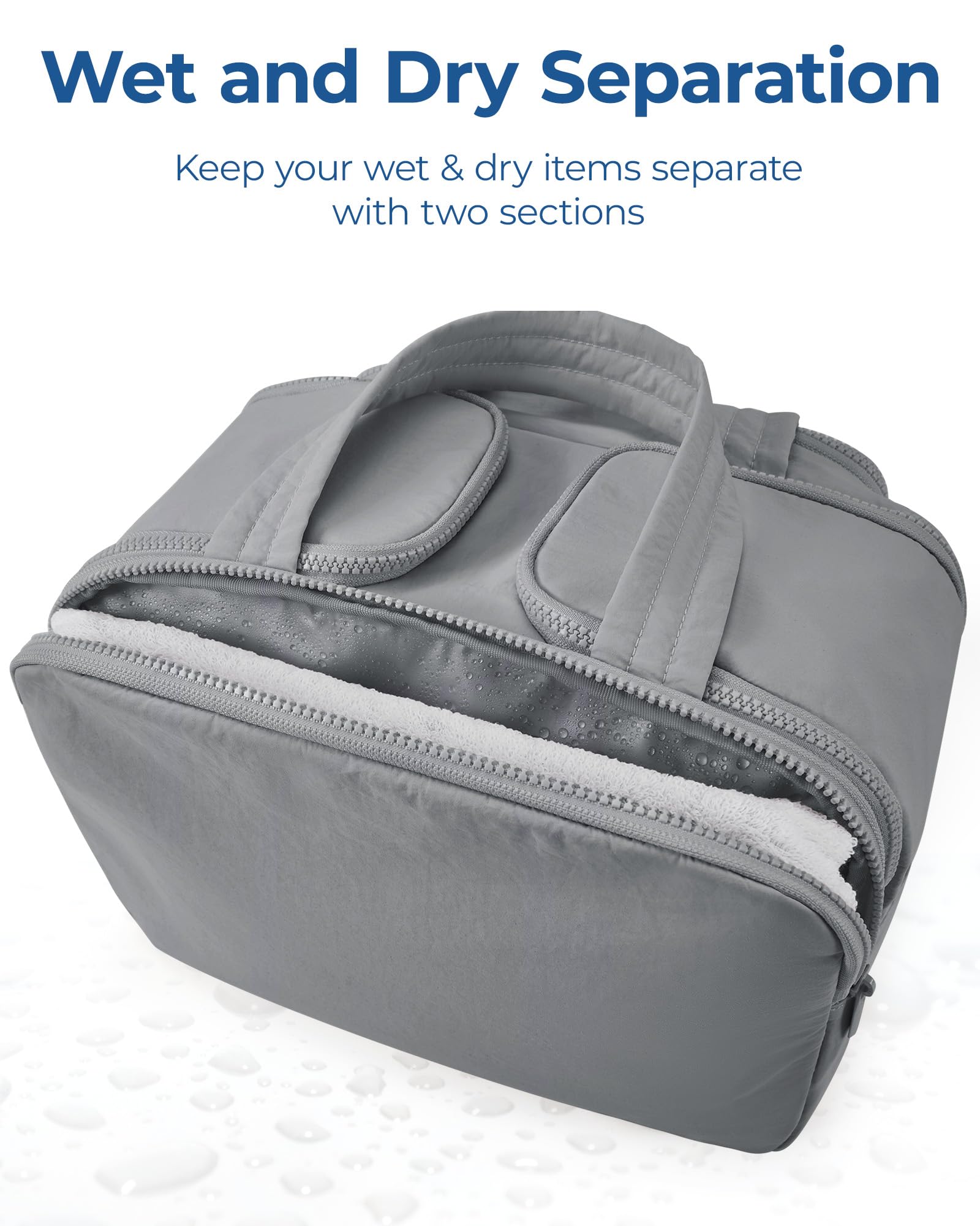 BAGSMART Travel Toiletry Bag – Lightweight, Large-Capacity Organizer for Women, Grey