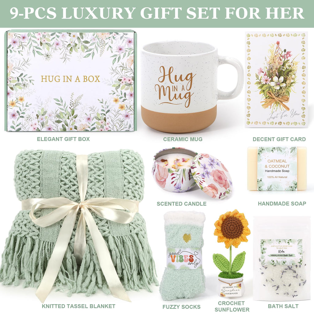 Baicai Get Well Gift Baskets for Women – Sunflower Self-Care Spa Set