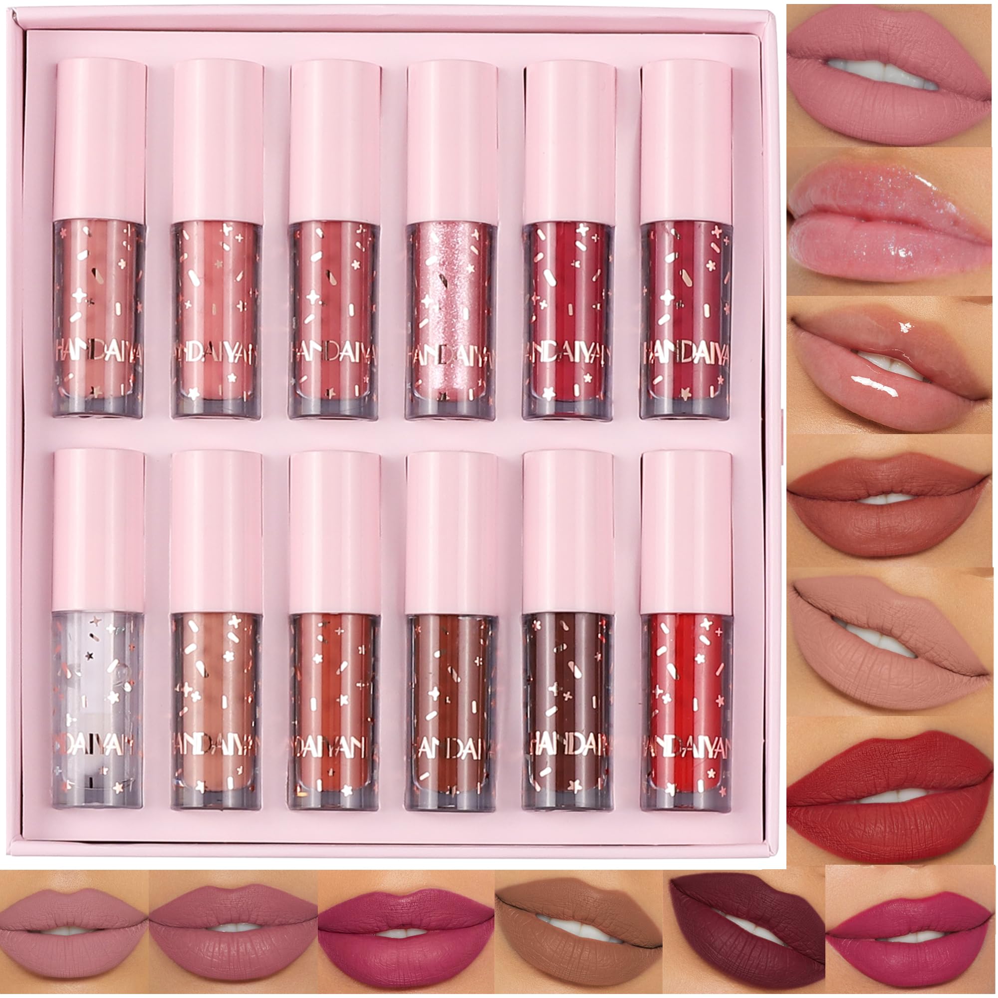 BAISEN DIARY 12-Color Velvet Matte Lipstick Gift Set – Long-Lasting, Not Fade (Set C)