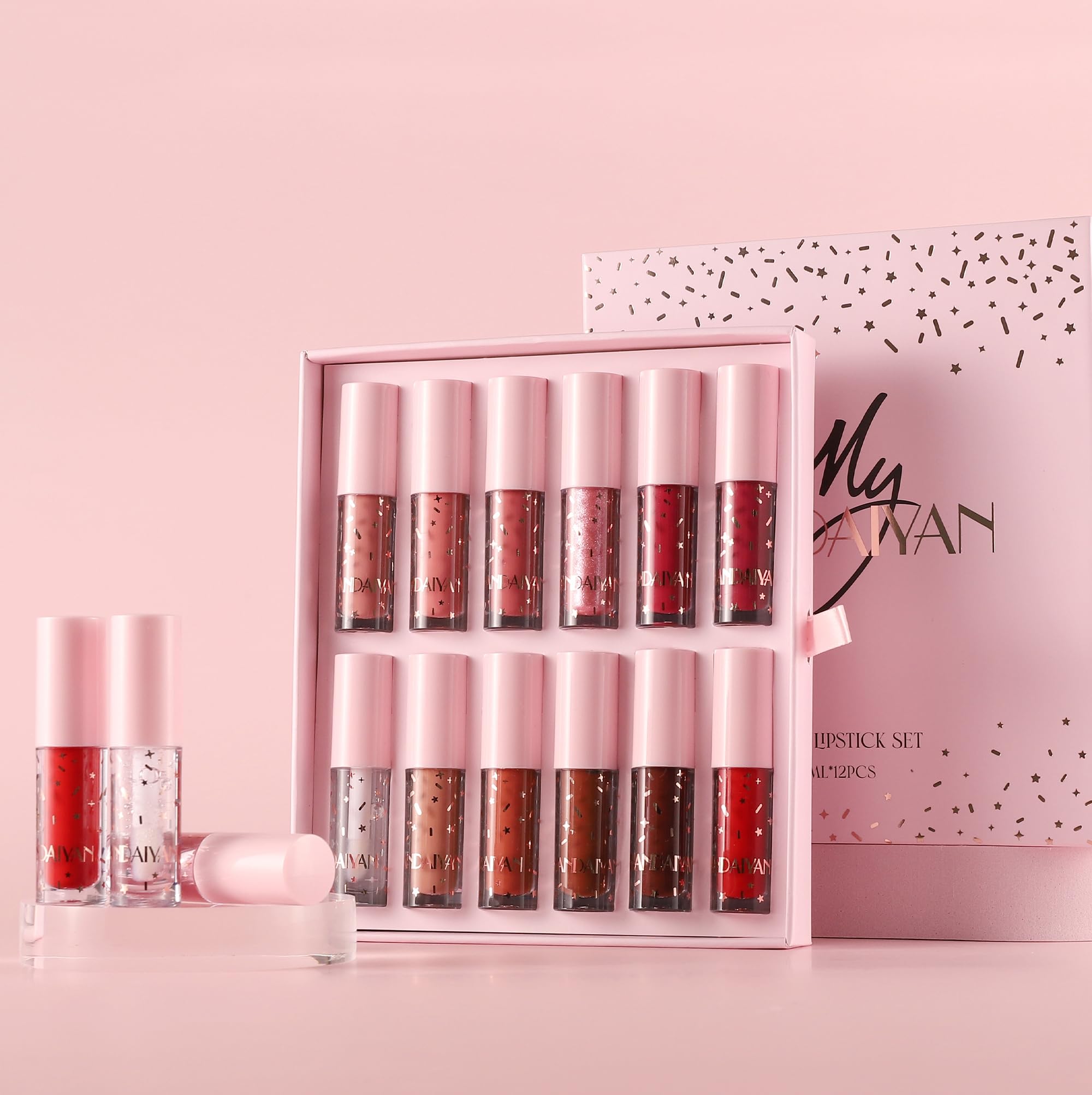 BAISEN DIARY 12-Color Velvet Matte Lipstick Gift Set – Long-Lasting, Not Fade (Set C)