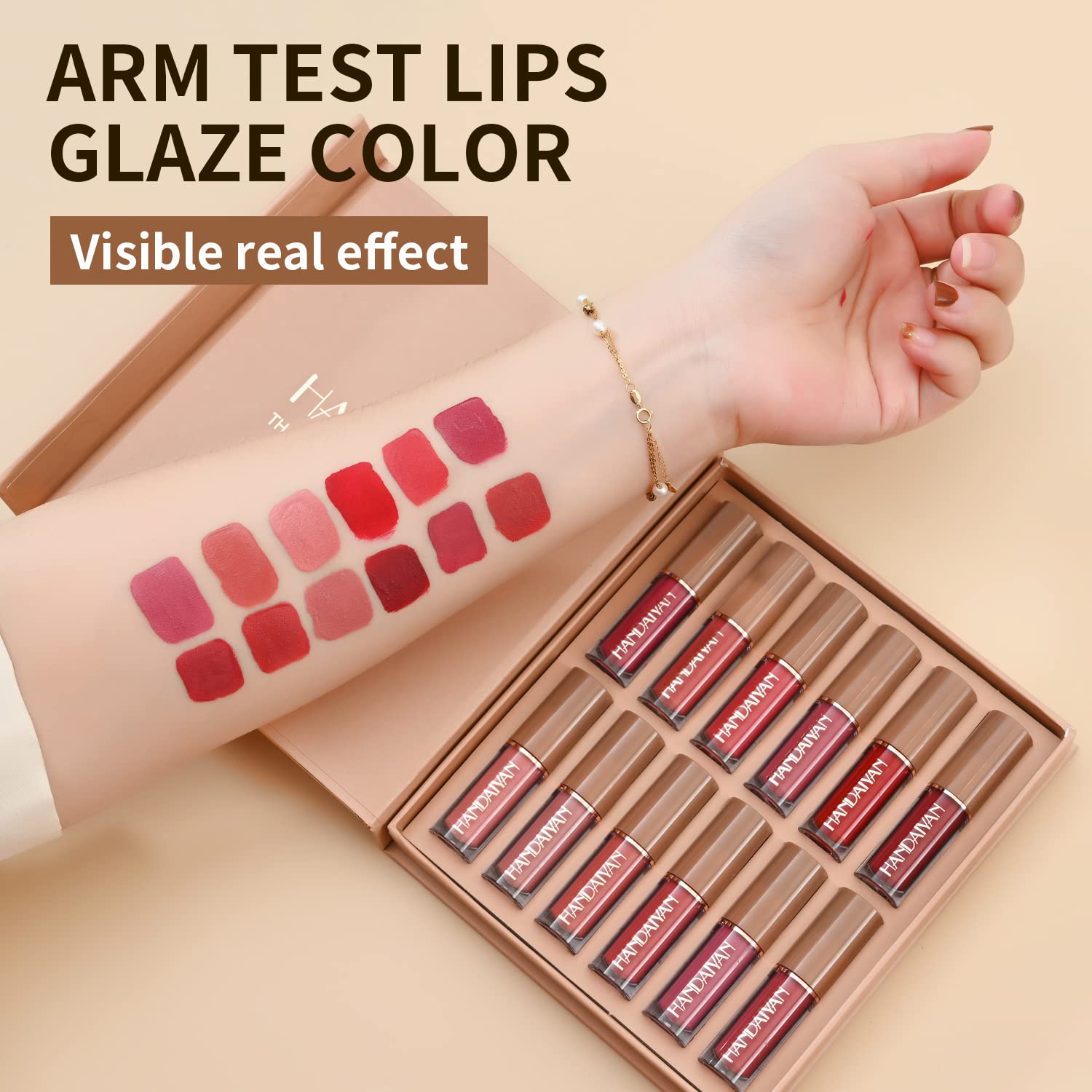 BAISEN DIARY 12 Colors Lipstick Set – Velvet Matte Liquid Lipstick Gift Box (Set B)