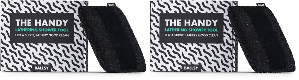 Ballsy Handy Shower Tool – Exfoliating Sponge for Extra Suds (Pack of 2)