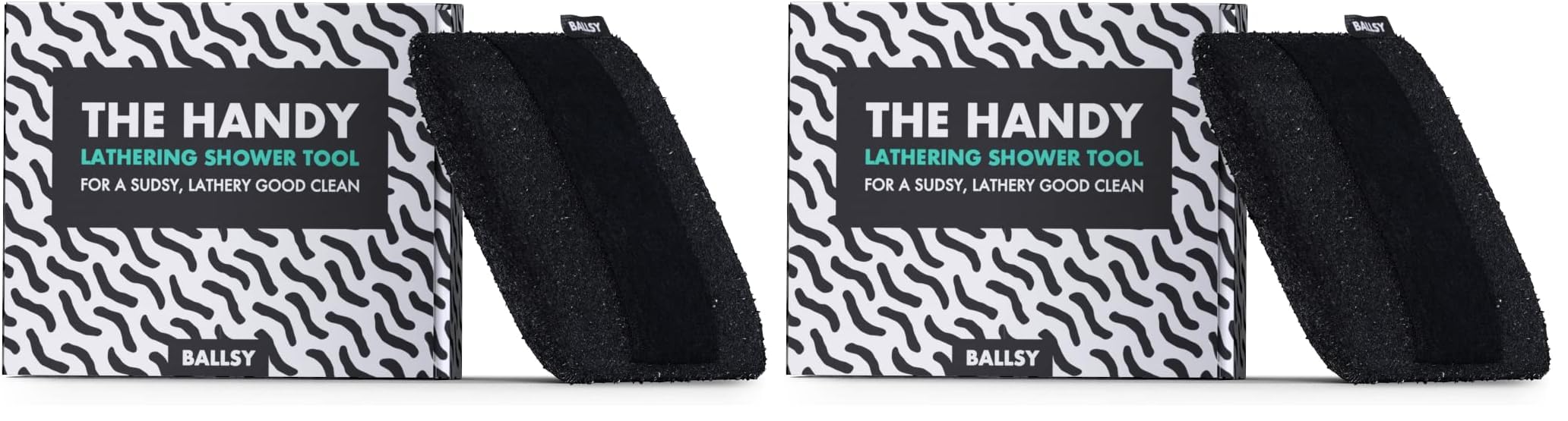 Ballsy Handy Shower Tool – Exfoliating Sponge for Extra Suds (Pack of 2)