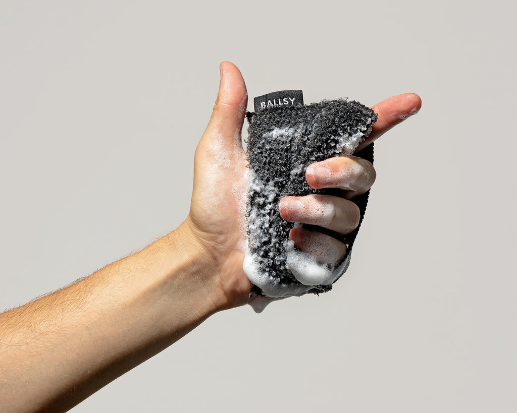 Ballsy Handy Shower Tool – Exfoliating Sponge for Extra Suds (Pack of 2)