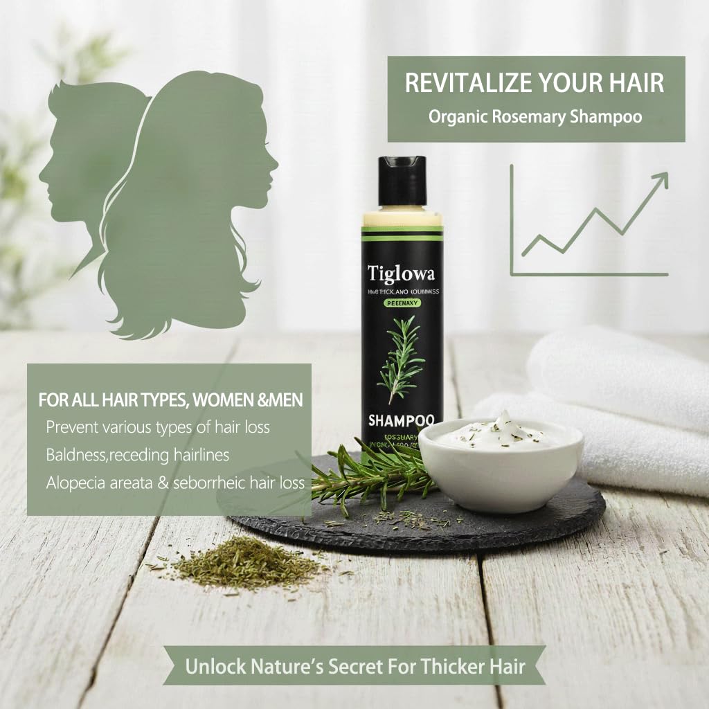 BALPPRD Tiglowa Organic Rosemary Hair Growth Shampoo – Strength, Thickening & Keratin