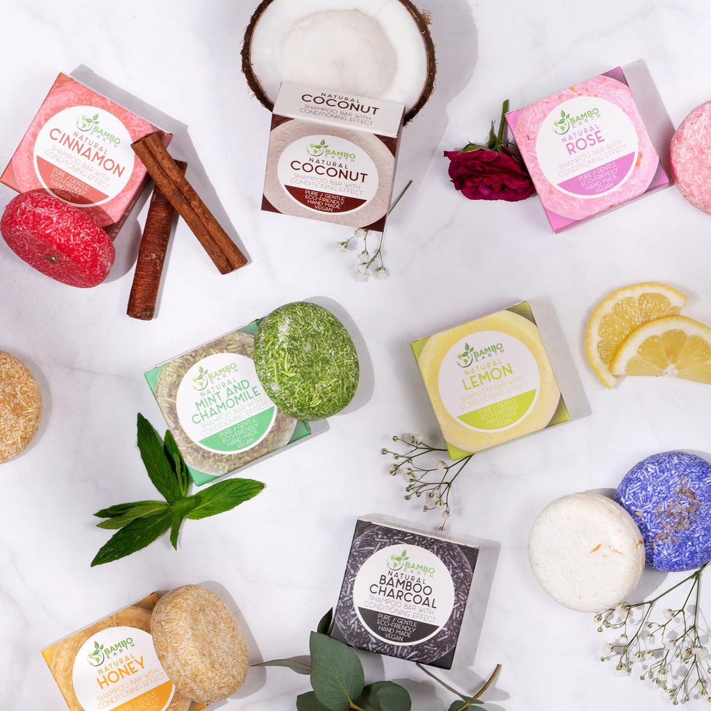 BAMBOEARTH Solid Shampoo Bar & Conditioner – Seaweed Pack (12 Bars) | Eco-Friendly, Zero-Waste