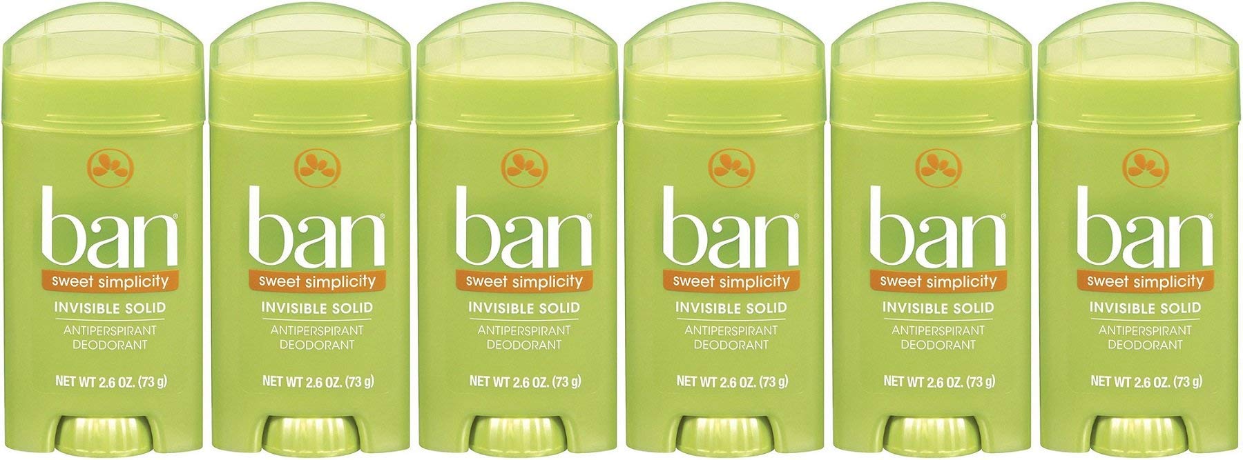Ban Antiperspirant Deodorant Invisible Solid – Sweet Simplicity, 2.6 oz Pack of 6