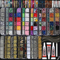 BANA ART Nail Charms Kit — 18,000+ 3D Gems in 13 Boxes with Cross, Crown, Pearls