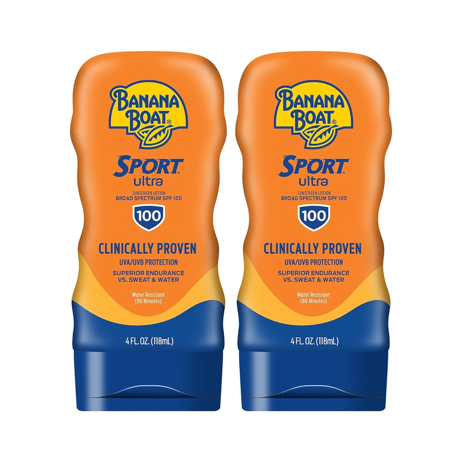 Banana Boat Sport Performance Sunscreen Lotion SPF 100 – 4 oz, 2-Pack