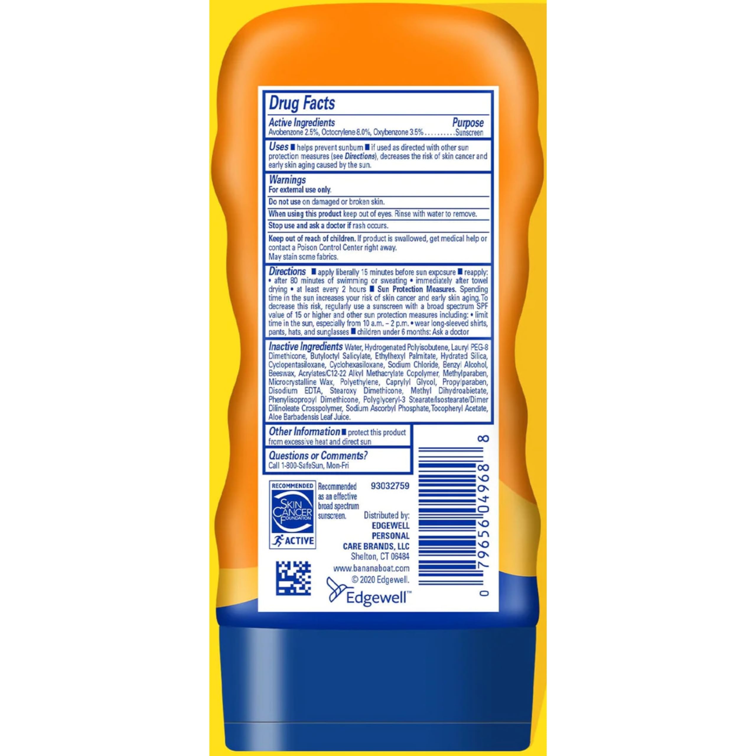 Banana Boat Sport Performance Sunscreen Lotion SPF 100 – 4 oz, 2-Pack