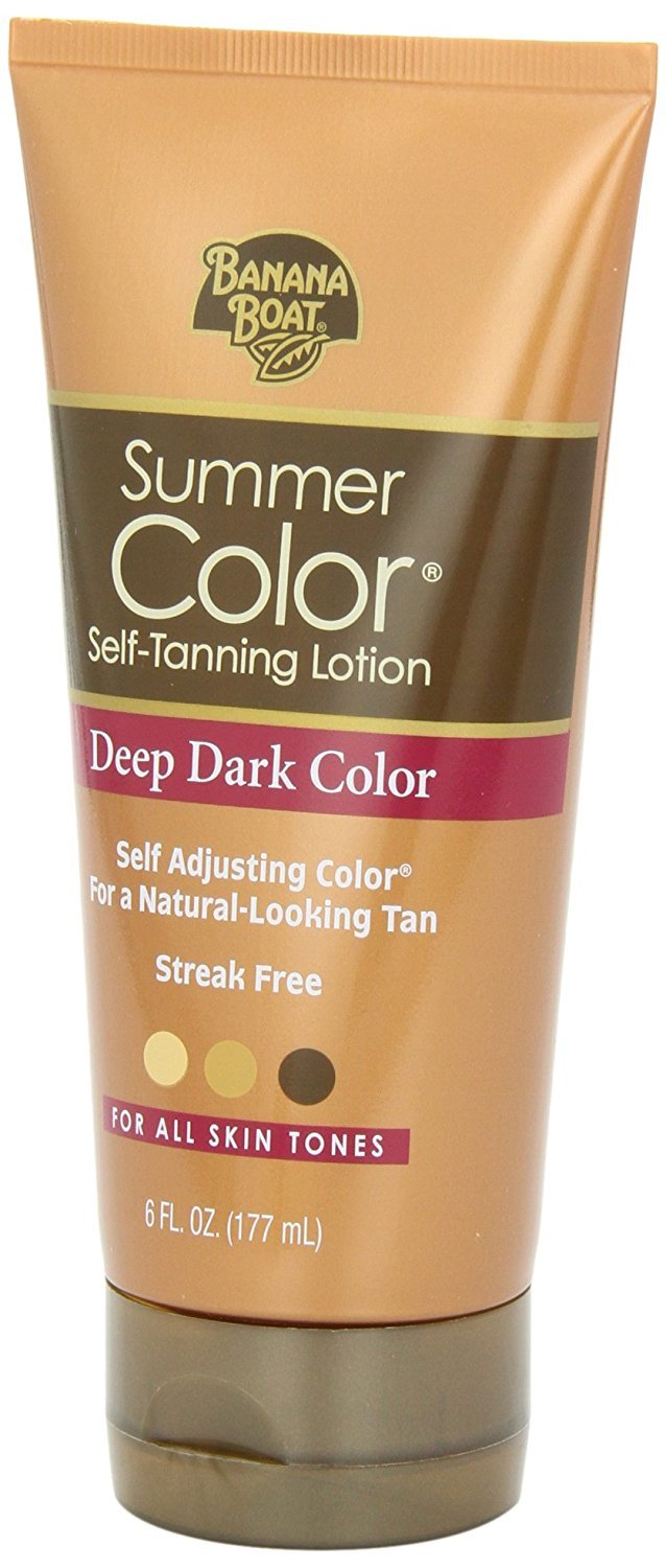 Banana Boat Summer Color Self Tanning Lotion – Deep Dark Tan for All Skin Tones (Oil-Free, 6oz) Pack of 3