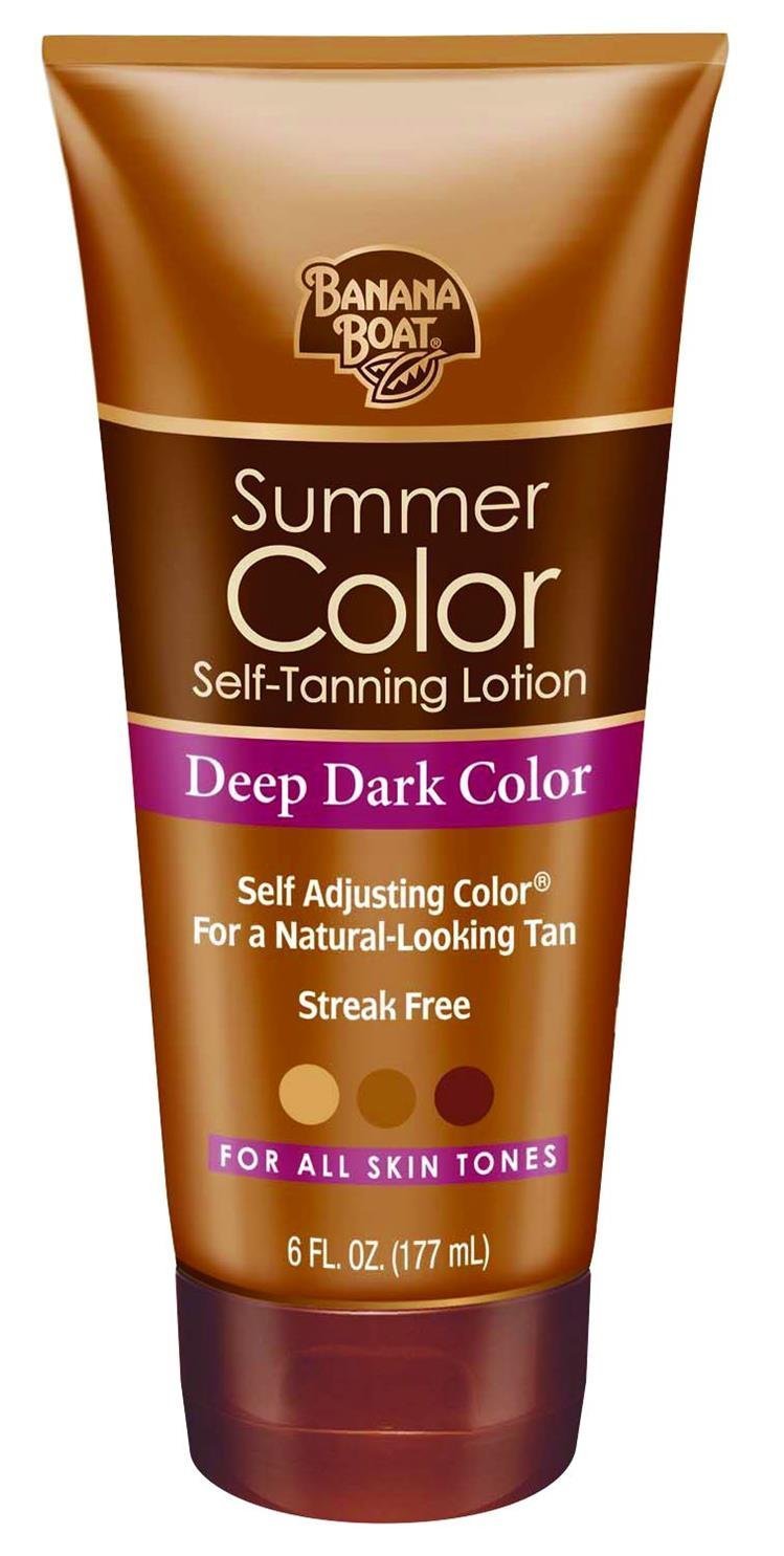 Banana Boat Summer Color Self Tanning Lotion – Deep Dark Tan for All Skin Tones (Oil-Free, 6oz) Pack of 3
