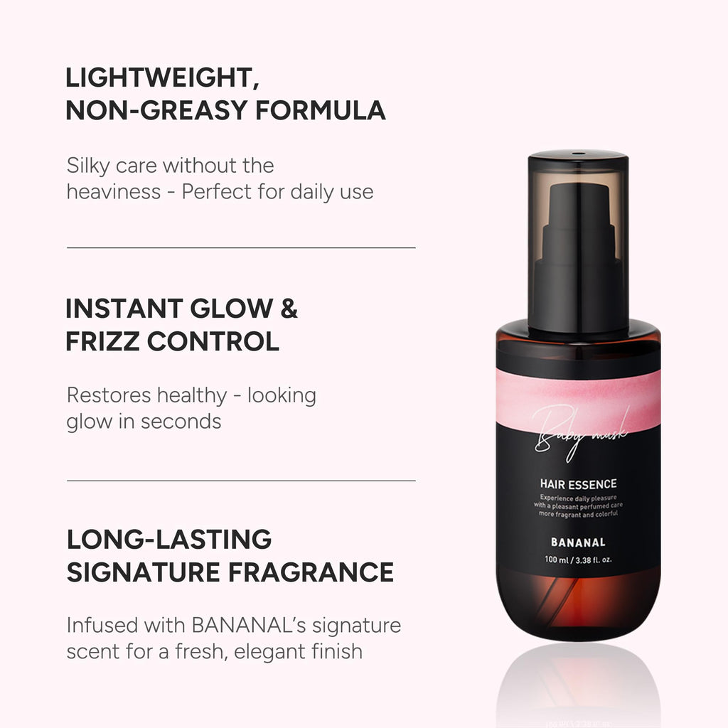 BANANAL 2-in-1 Korean Hair Perfume Oil & Serum – Glass Hair Shine, Frizz Control, Argan Oil & 12 Amino Acids – Alcohol-Free, Paraben-Free – 100ml