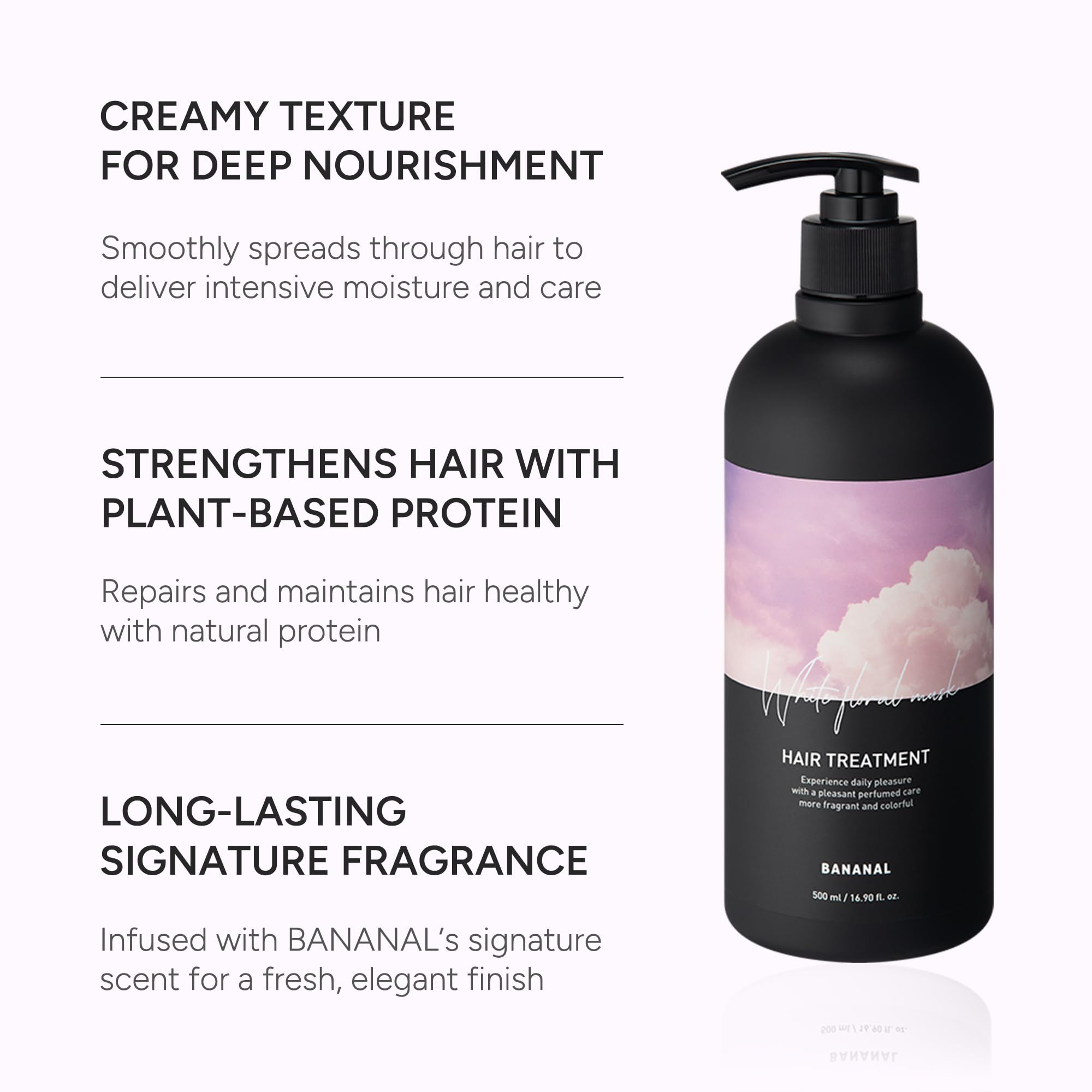 BANANAL Korean Hair Treatment Conditioner – Protein & Moisture for Damaged Hair (Keratin, Centella & Shea)