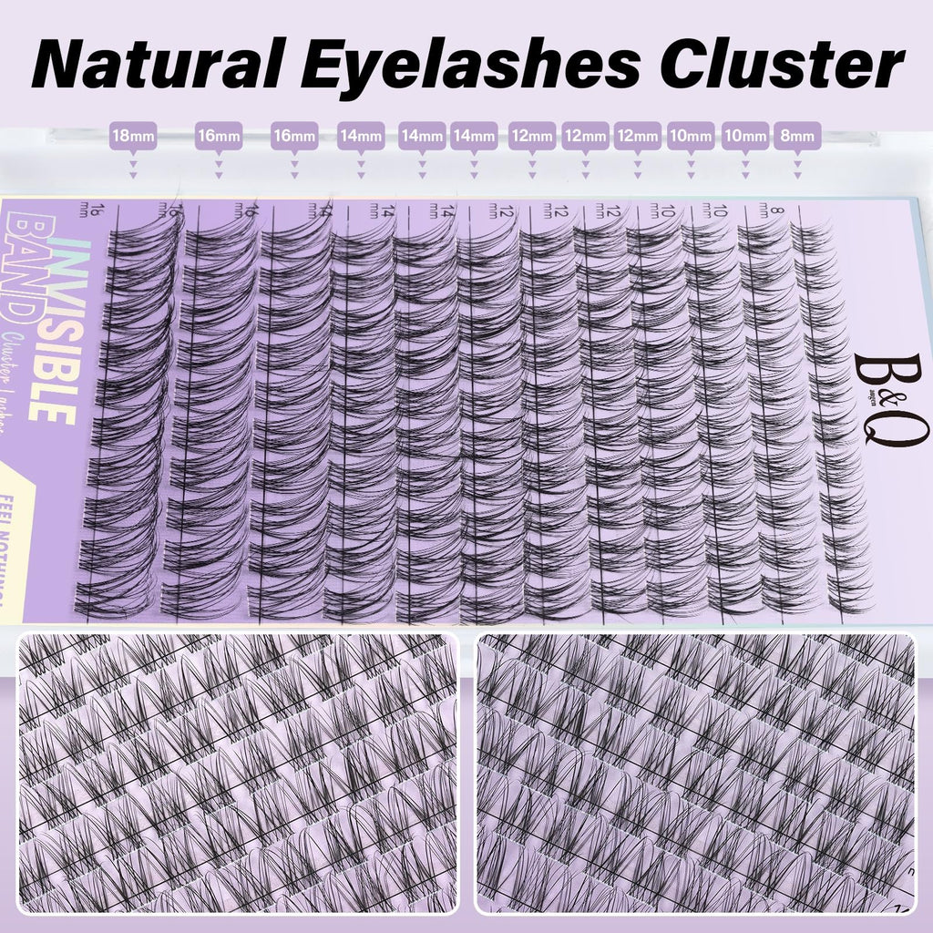 B&Qaugen Flora Lash Clusters Kit – DIY Lash Extensions at Home (120pcs, 8–18mm, Waterproof)