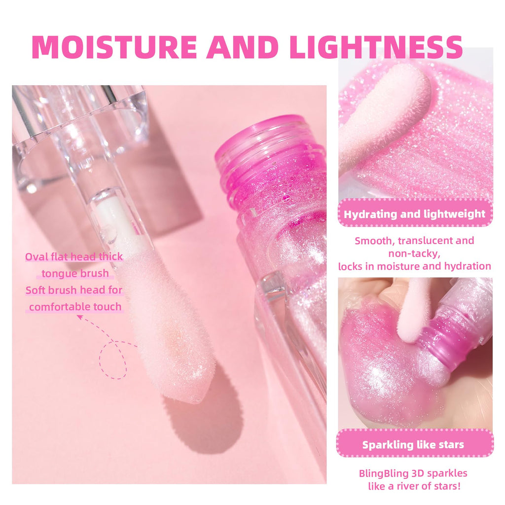 Bangfeng 2Pcs Magic Color-Changing Lip Oil – Hydrating, Plumping, Non-Sticky Glimmer Glow