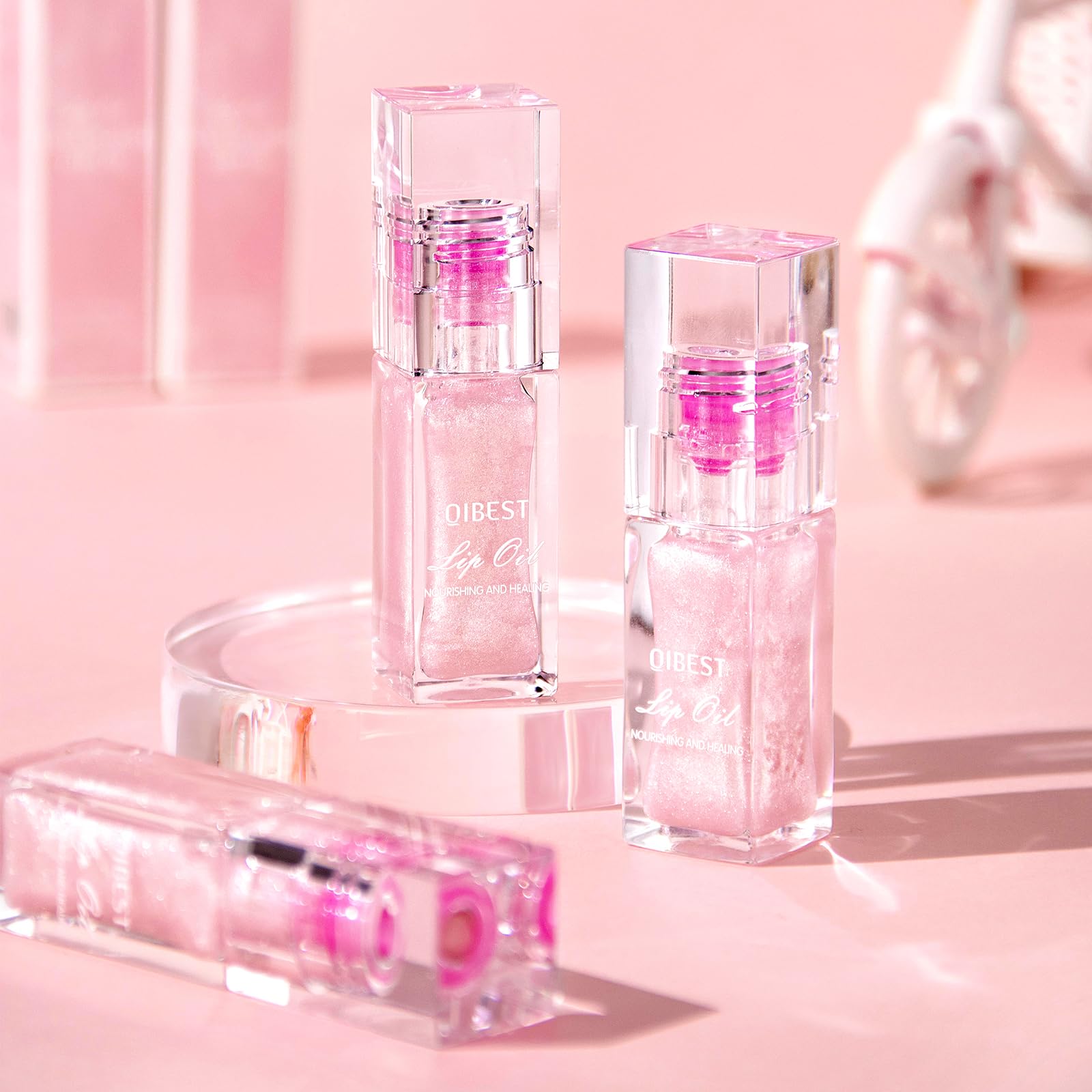 Bangfeng 2Pcs Magic Color-Changing Lip Oil – Hydrating, Plumping, Non-Sticky Glimmer Glow