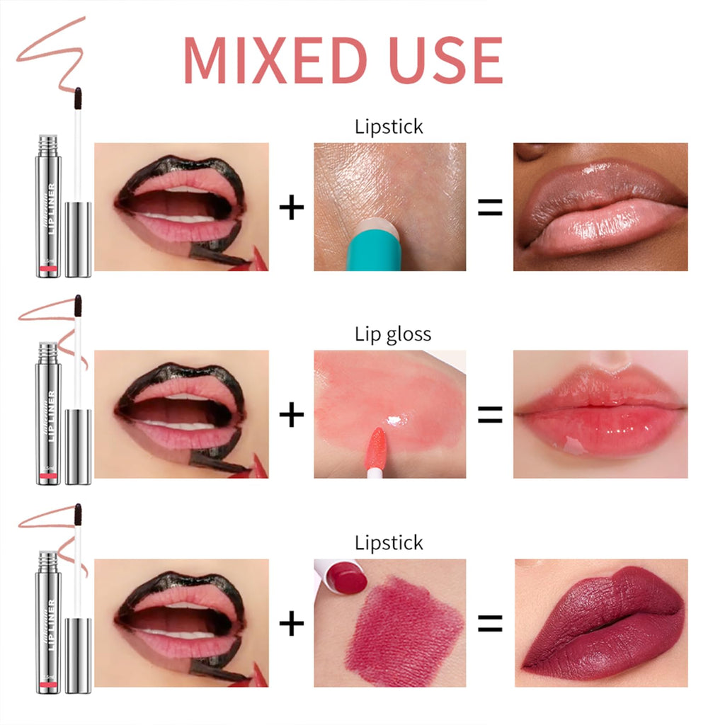 BANGFENG 4Pcs Peel Off Lip Liner Stain — Long-Lasting, Waterproof Nude Matte Lip Color