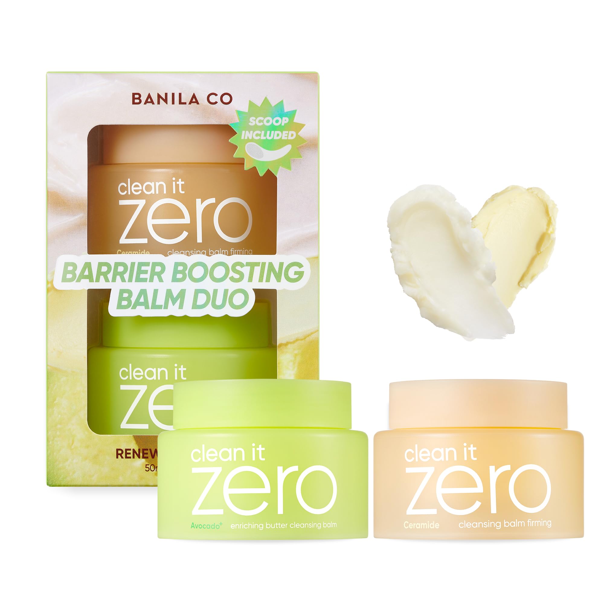 BANILA CO Clean it Zero Barrier Boosting Balm Duo – Enriching Butter & Firming Cleansing Balms for Dry Skin (50ml each)