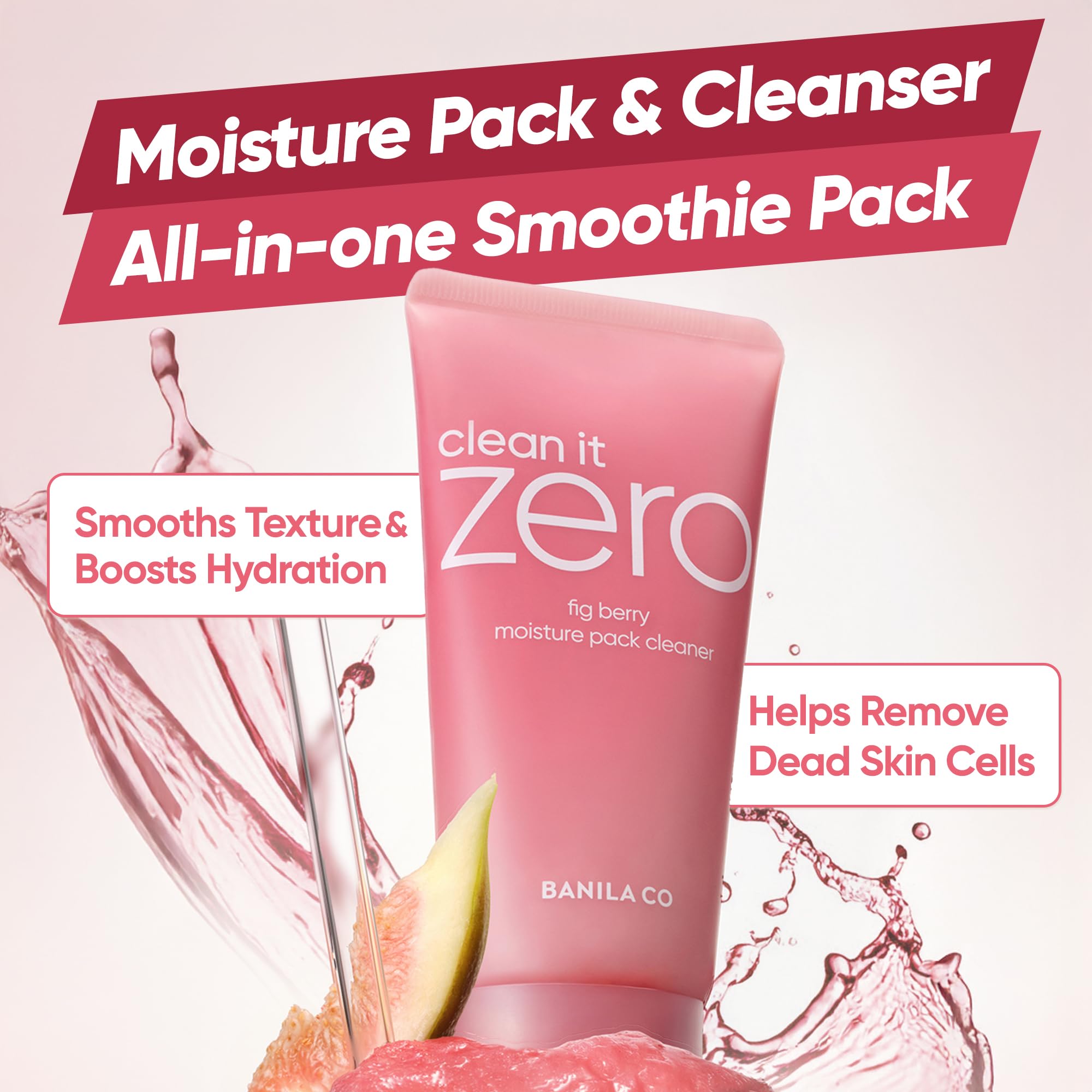 BANILA CO Clean It Zero Fig Berry Moisture Facial Wash – Vegan Gentle Exfoliating Cleanser (180g)